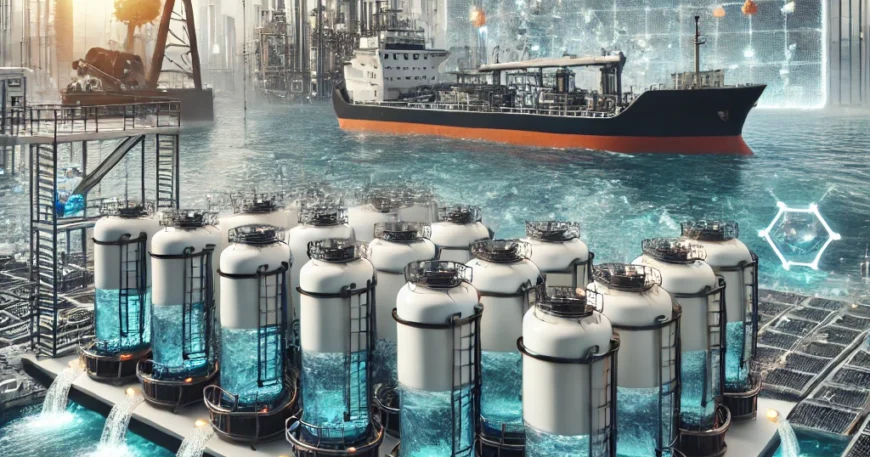 dall·e 2024 10 24 16.04.33 a futuristic water purification system using graphene technology in an industrial setting. the image shows a modular filtration system with tanks and